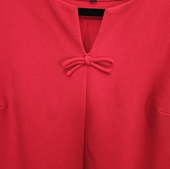 Talbots Medium Stretchy Red Tailored Thick Jersey Blouse Ribbon - Picture 6 of 8